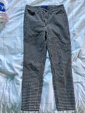 Talbots Black and White Gingham Straight-Leg Pants
